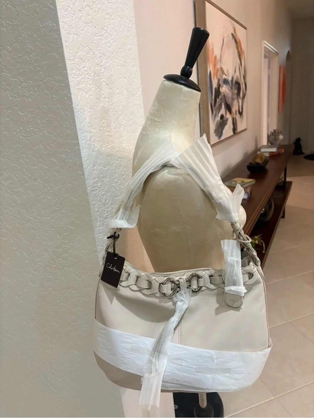 Cole Haan McKenzie Hobo Leather Bag White Pine NWT MSRP $298